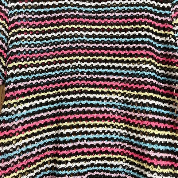 Women’s Multi Knitted Handmade Cropped Sweater Top | Beach Coverup Sz-S/M - Picture 2 of 4